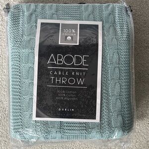 Abode Cable Knit Throw - Soft Teal